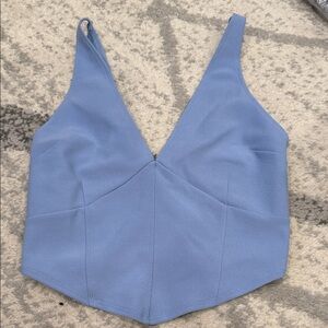 Abercrombie & Fitch Light Blue V-Neck Crop Top